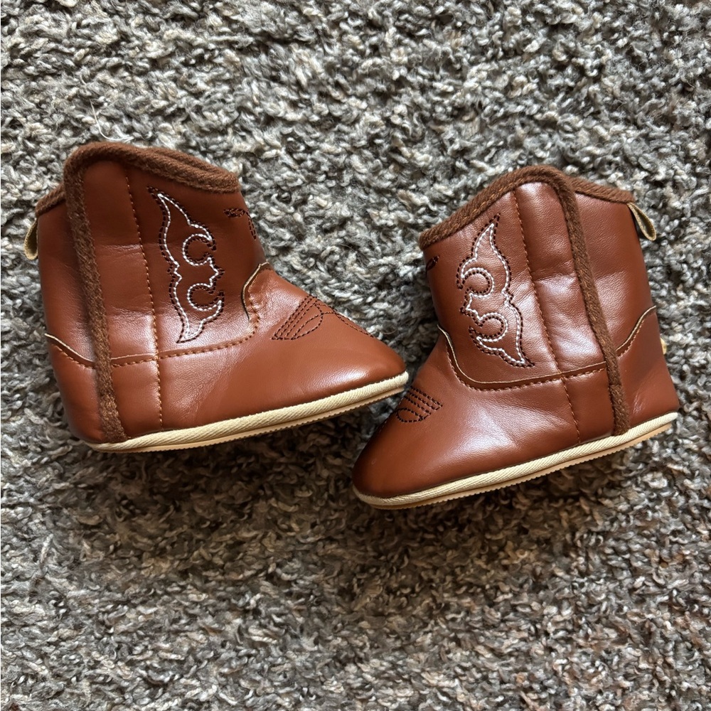 Brown baby boy boots